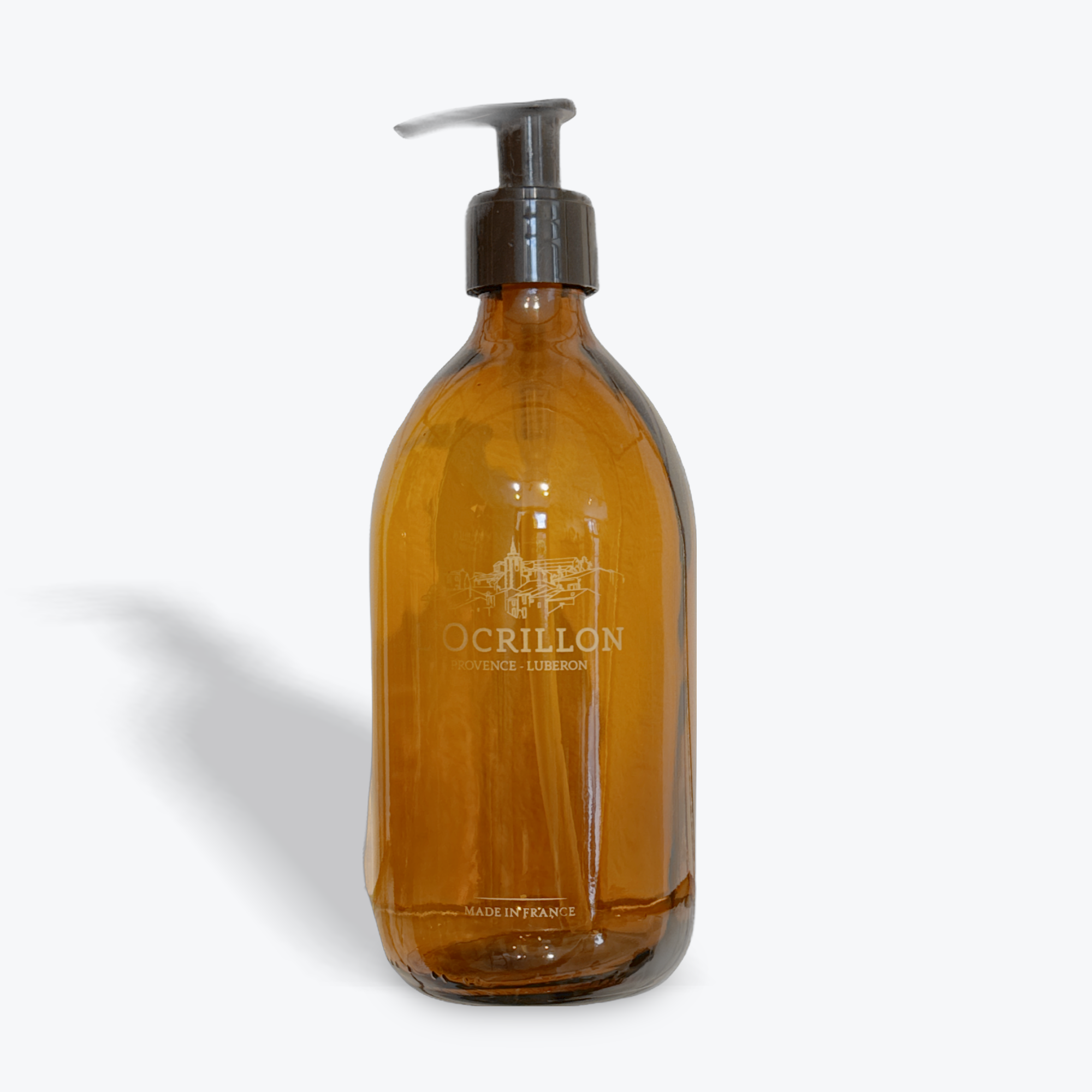 Flacon verre siglé L'Ocrillon doré 500ml