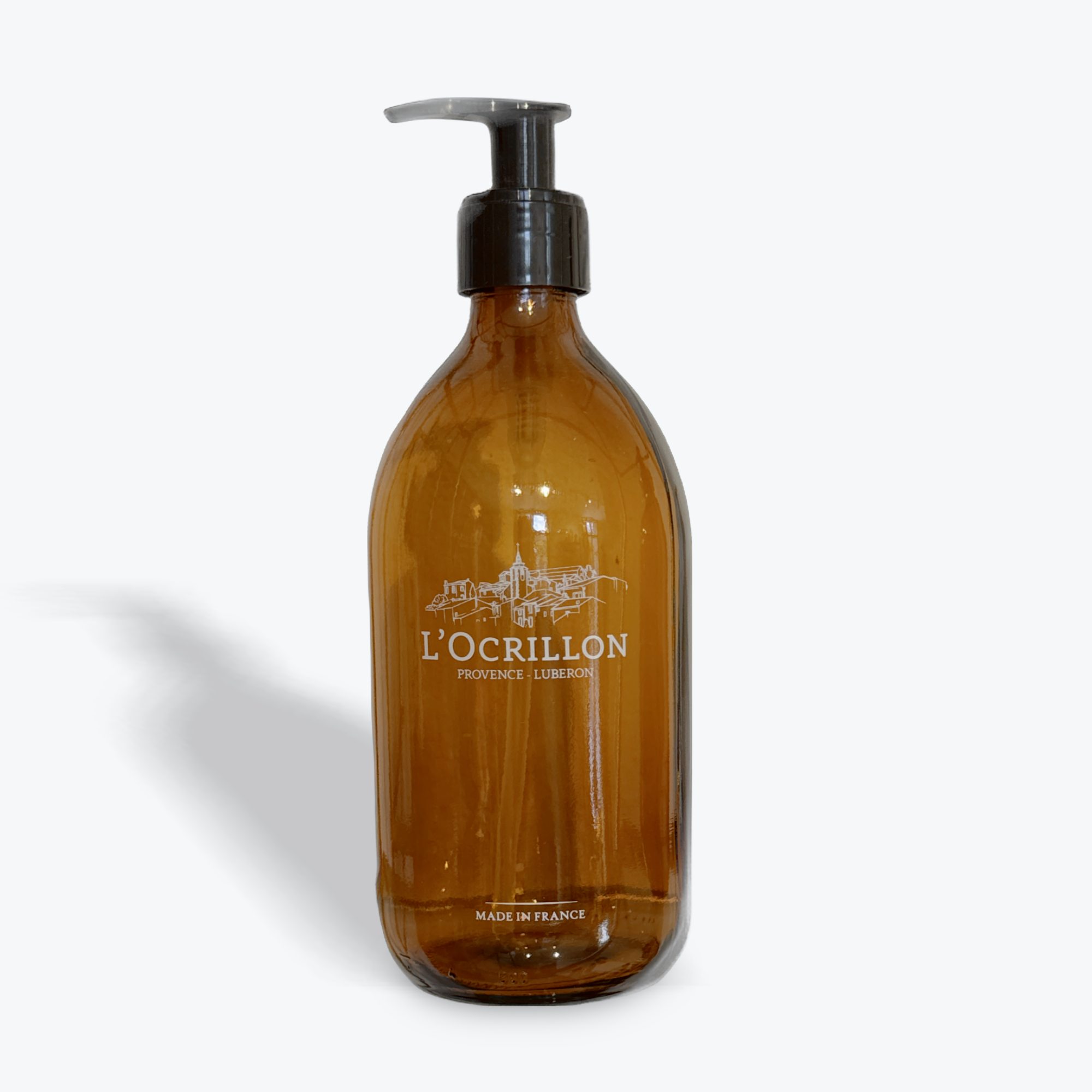 Flacon verre siglé L'Ocrillon blanc 500ml